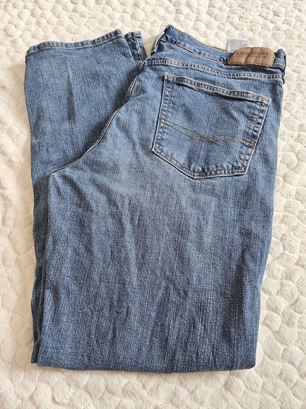 Levis Signature Men's Relaxed Blue Denim Jeans 36x34